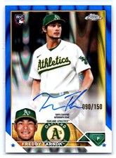 2023 TOPPS CHROME #/150 BLUE WAVE REFRACTOR ROOKIE RC #RA-FT FREDDY TARNOK A'S