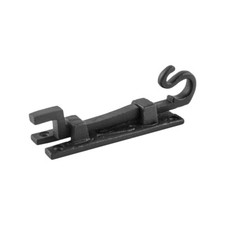 Renovators Supply Black Door Lock Latch 5" Wrought Iron Offset Slide Bolt Latch