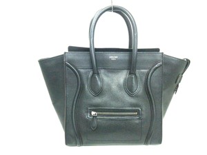 celine black leather tote