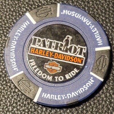 PATRIOT HD ~ VIRGINIA (Blue/Black Full Color) Harley Davidson Poker Chip