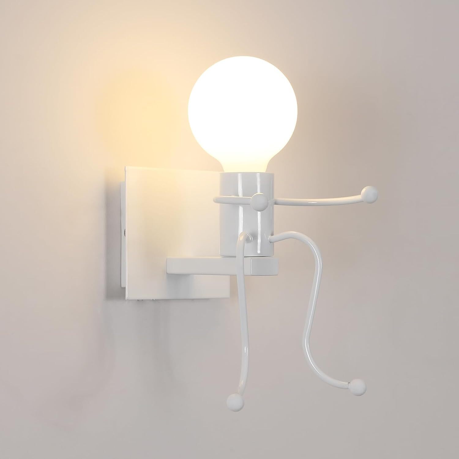 Applique Lampada da Parete Attacco E27 Moderno Creativo Omino Arredamento