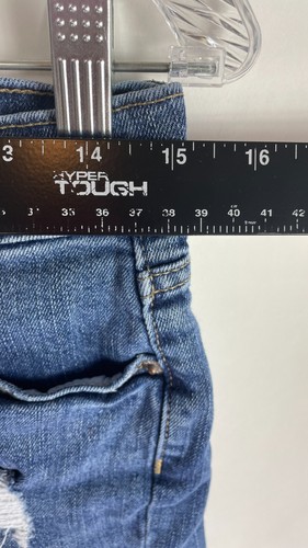 Pantalones Cortos Antiguos Azul Marino Para Mujer Mini Corte Desgastados Azul Deshilachado Mezcla de Algodón Talla 4. - Imagen 2 de 9