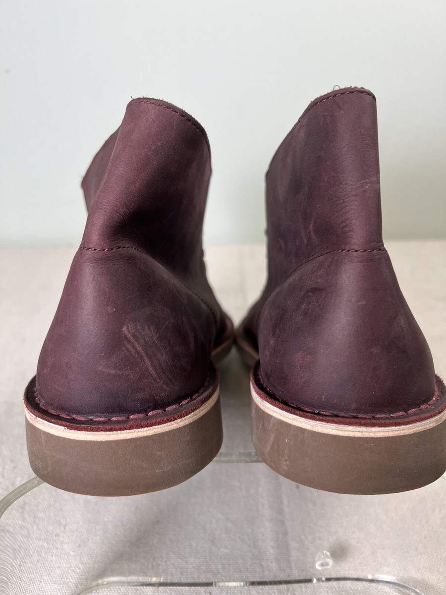 Clarks Original Desert Chukka Boots Maroon Burgundy Red  display picture 1
