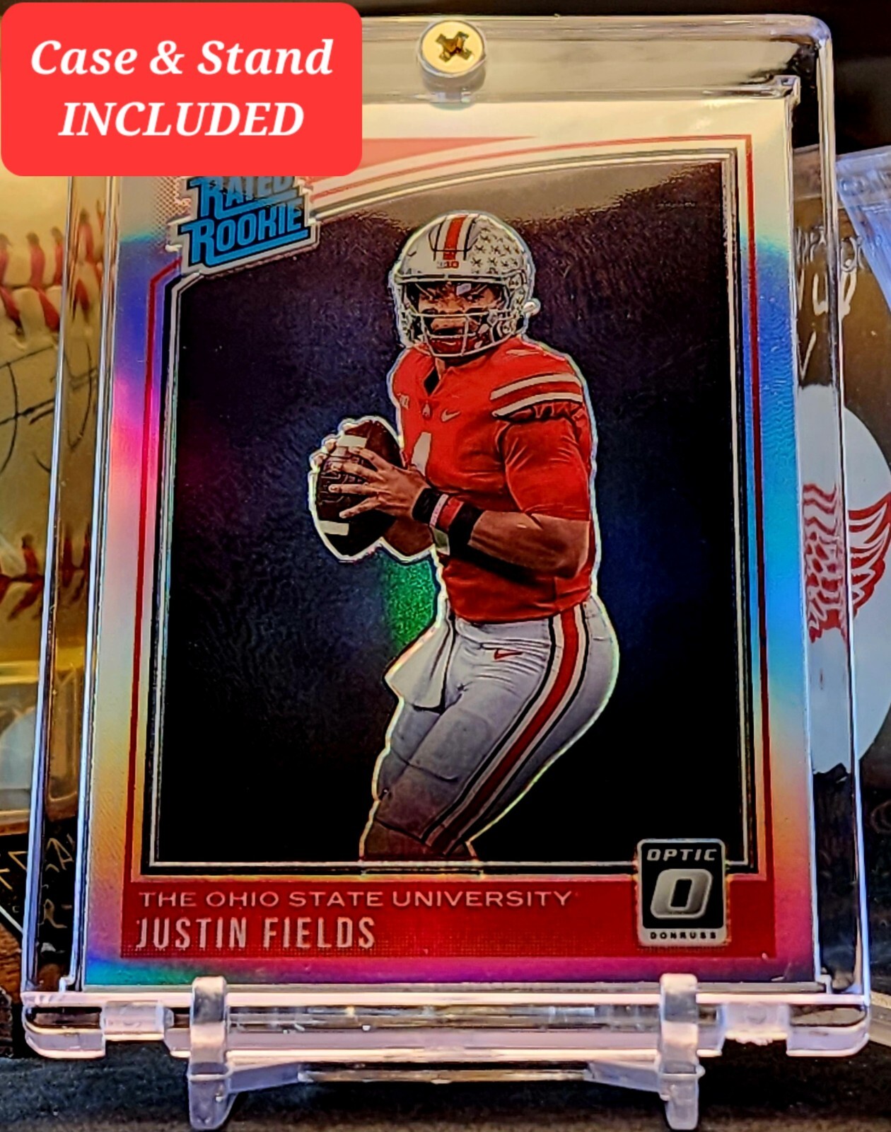 2021 Justin Fields RATED ROOKIE SILVER HOLO PRIZM Chronicles Optic DP RC #202