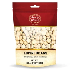 Spicy World Lupini Beans Dry Large 2 Pound Bulk Bag (32Oz) - High Protein Legume