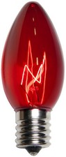 25 C9 Red Incandescent Christmas Light Bulbs 7 Watt E17 Base