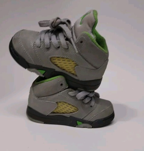 Nike Air Jordan 5 Retro ‘Green Bean’ Toddler Size 5C Vintage 2006 w/box Rare HTF - Picture 6 of 9