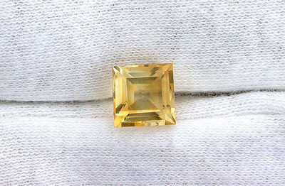 ONE 8mm Square Brazilian Natural Golden Yellow Citrine Gem Stone Gemstone JMN25