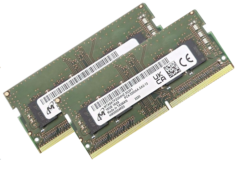 32GB Micron 2x 16GB RAM DDR4 3200 Mhz PC4-3200AA SO DIMM 32GB Micron 2x 16GB RAM DDR4 3200 Mhz PC4-3200AA SO DIMM