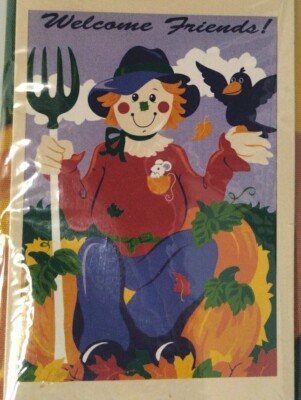 Meadow Creek Scarecrow Fall Season Garden Flag 28x40'' New