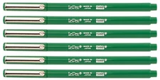 Marvy Uchida Le Pen 6 Pc Green 0.3mm Smooth Micro Fine Plastic Point LePen