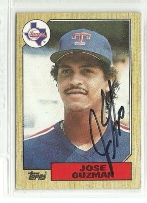 Jose Guzman 1987 Topps autographed auto signed card Rangers | eBay