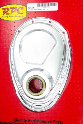 RACING POWER CO-PACKAGED SBC 2PC Timing Chain Cover Chrome R7122