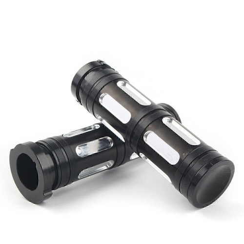 CNC 1" Handlebar Hand Grip bar Fit Harley Sportster Dyna Softail Road King Black - Picture 10 of 12