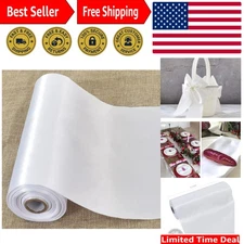 8 Inch x 22yd Extra Wide Large White Satin Ribbon Solid Fabric Ribbons for Do...