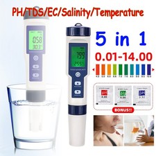 5 In 1 PH/TDS/EC/Salinity/Temperature Digital Water Quality Meter Tester Tool