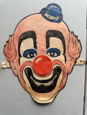 Vintage 1949 Hody's Restaurant Children Menu Clown Face Mask Die Cut California