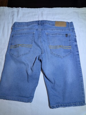 David Bitton Buffalo Evan X Men's Light Blue Denim Distressed Jeans Shorts-32W