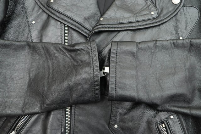 Giacca Saint Laurent Paris 16AW Eddy pelle di agnello doppio pilota nera 54 usata