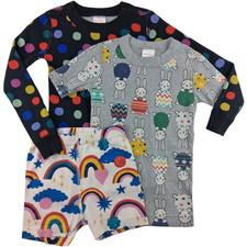 Hanna Andersson Girls Sz 5 Mixed Pajama Pieces Lot Polka Dot Bunny Rainbow 110