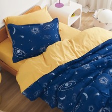 5 Pieces Twin Size Kids Comforter Set, 5-Piece Bed in a Bag All-Season Microf...