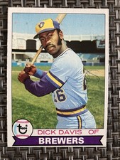 1979 Topps - Dick Davis #474 (RC) Milwaukee Brewers Autographed Card