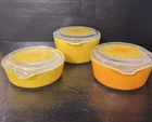 Vtg Pyrex SUNFLOWER DAISY Casserole Dishes With Lids 471,472, 473 Set Of 3