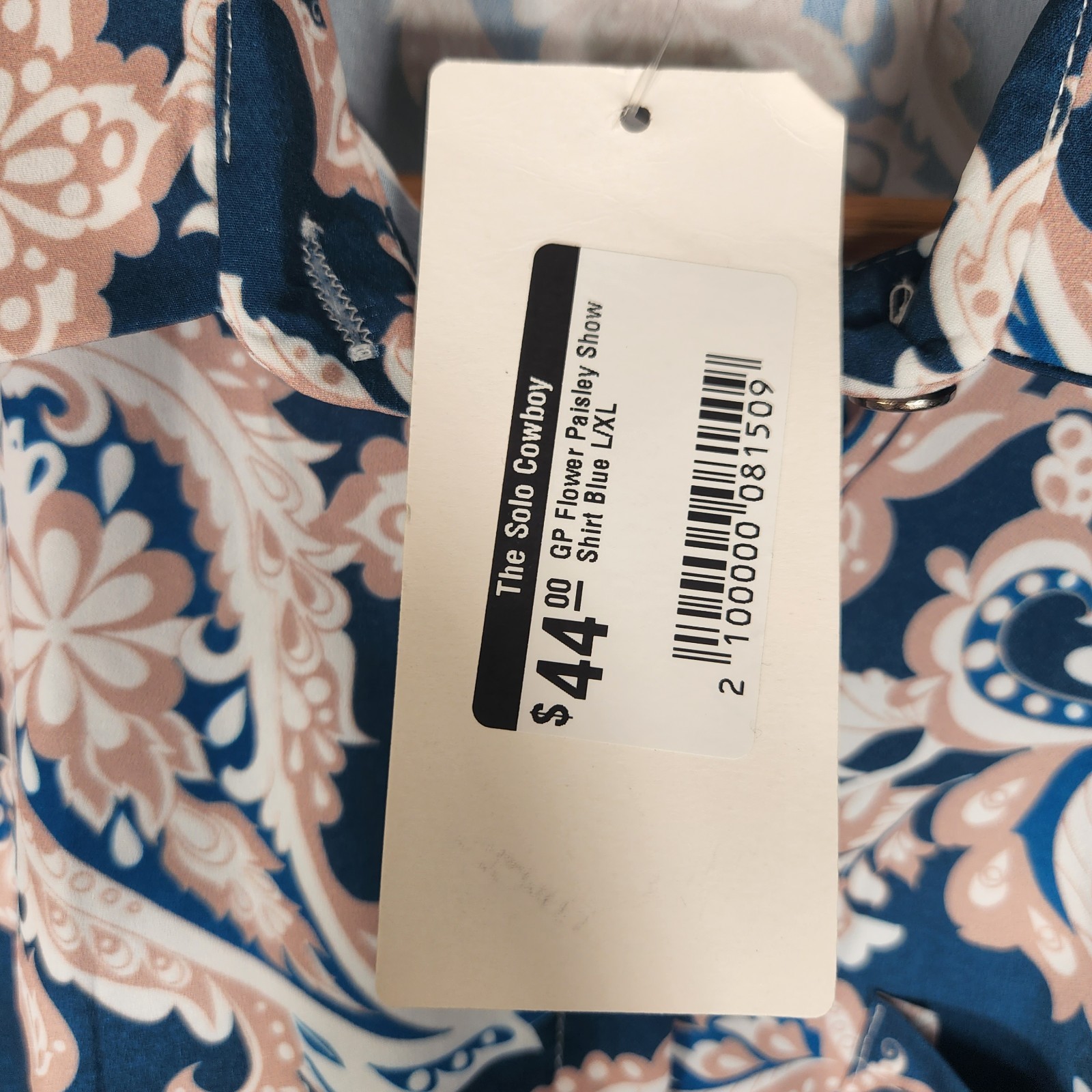 Polo Bonetta NWT The Solo Cowboy Flower Paisley Show Shirt L / XL