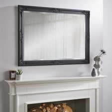 Wall Mirror Highbury Antique Rectangular with Black Frame-H 104cmxL 74cmxW 3.5cm