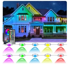 100FT Permanent Outdoor RG Waterproof Smart LED Eaves Lights with App/Remote