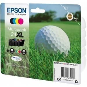 Pack encre Epson 34XL multipack 4-colours DURABrite Ultra cartouche jet d'encre noire et couleur WorkForce