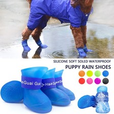 Dog Anti-slip Rubber Boots 4Pc/Set Pet Waterproof Rainshoes Dog Ankle Boots