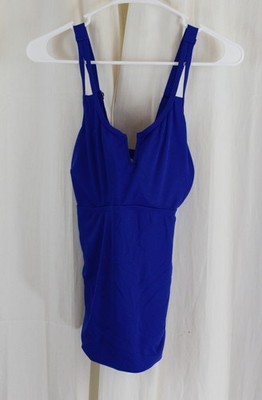 Summer Mae Womens Two-Piece Tankini Top Swimsuits Ruched Multicolor Size L