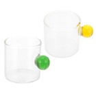 2Pcs Decorative Clear Glass Cups Cups with Handles Smooth Mellow Cups