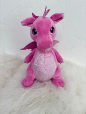 Girls Aurora Pink Silver Sparkle Tales Dragon Stuffed Animal One Size