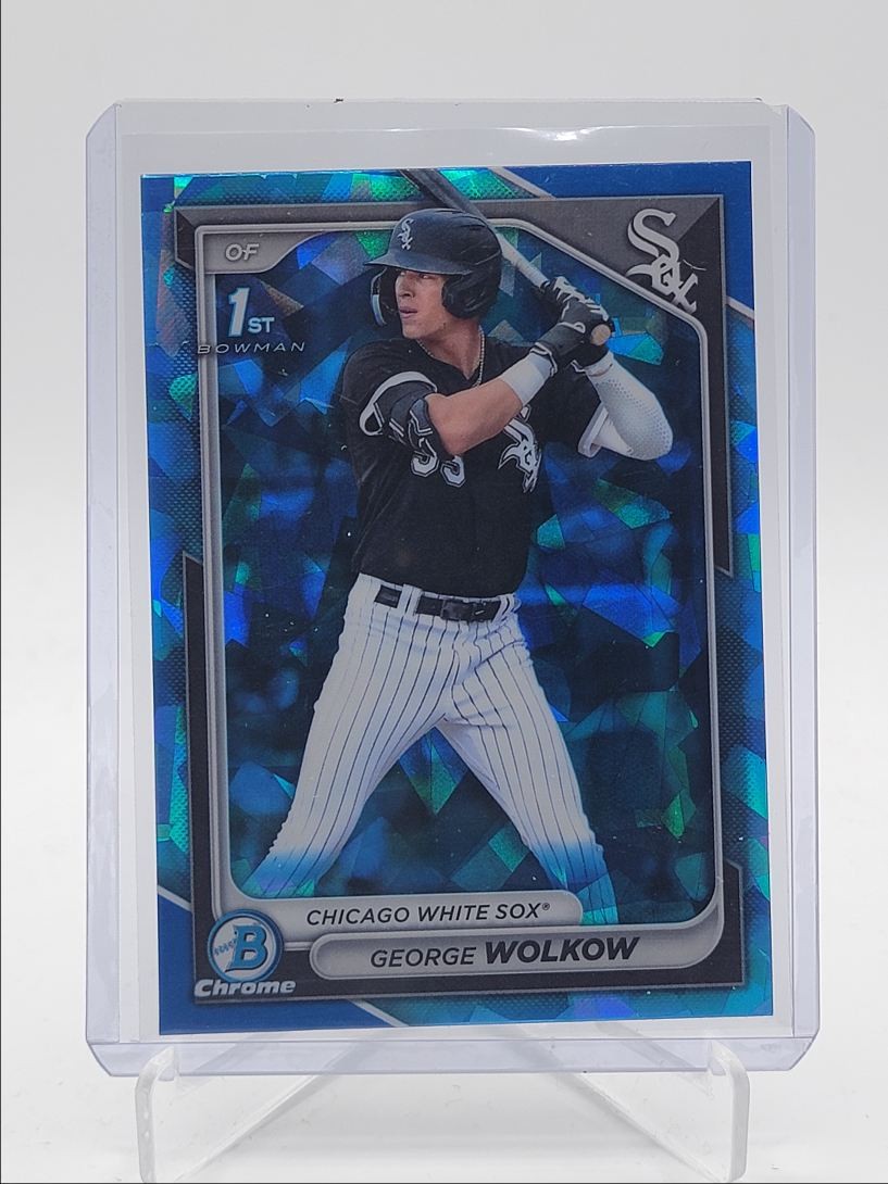 GEORGE WOLKOW 2024 BOWMAN CHROME 1ST SAPPHIRE REFRACTOR WHITE SOX Q0566