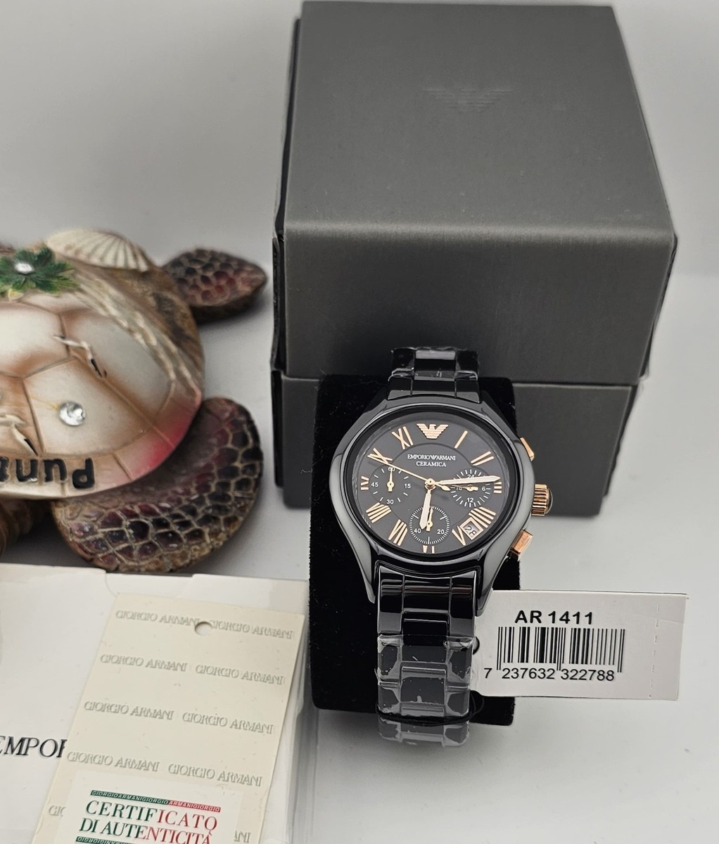 Emporio Armani Ceramic Men's Watch - Black - AR1411 for sale