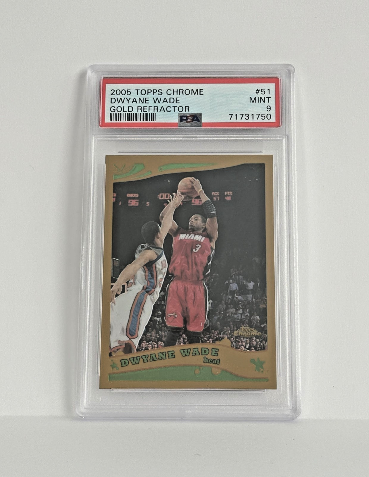 2005-06 TOPPS Chrome Dwayne Wade Gold Refractor /99 PSA 9 MINT