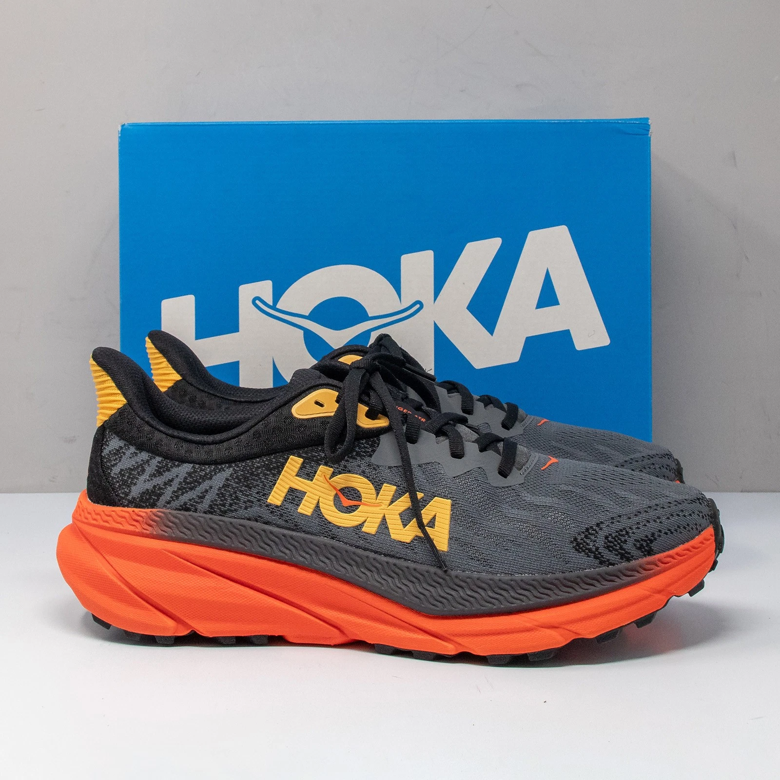 Hoka One Challenger ATR 7 Trail Shoes, Men's 10.5 D (Castlerock Flame)