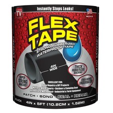 Flex Seal Flex Tape TFSBLKR0405 4-Inch Waterproof Patch and Seal Tape Adhesive S