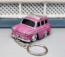 Cartuned Volkswagen Type 3 Squareback Pink Custom Diecast Carawesome Gift 