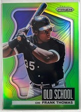 2022 Panini Prizm #OS-3 Frank Thomas Old School Lime Green Prizm SN033/125