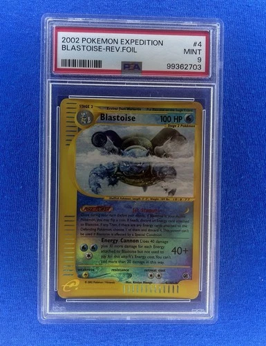 2002 POKEMON EXPEDITION #4 BLASTOISE-Rev HOLO PSA 9