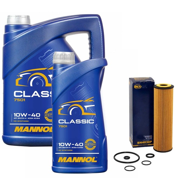 MotoröL Set Mannol 10W-40 API SN/CH-4 6 Liter + ÖLfilter FüR Mercedes C-Klasse-image