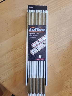 Lufkin 6 ft. x 5/8 in. Engineer's Scale Wood Rule Red End