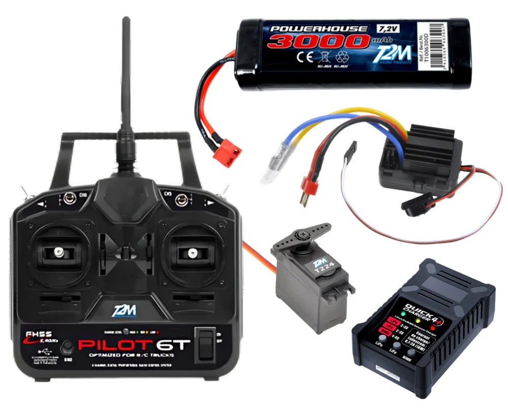Kit Radio Pilot 6T Camion RC avec Batterie NiMH et Variateur Moteur