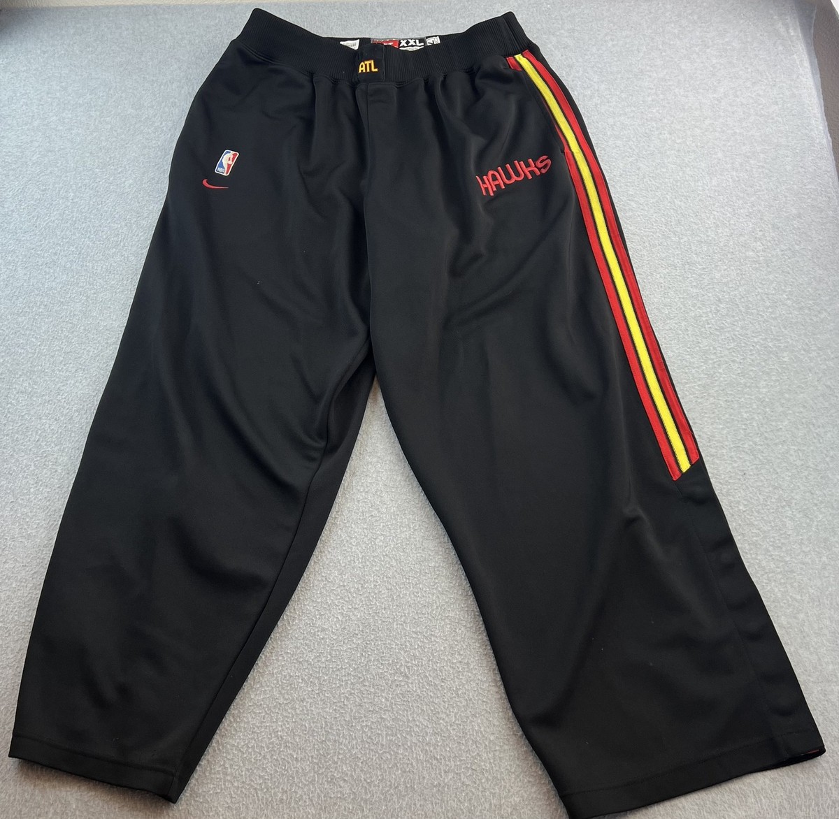 Atlanta Hawks Pants Mens 2XL Black NBA Basketball Tearaway
