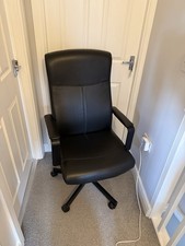 Leather Swivel Rotating Office Desk Chair Black