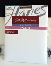Vintage Hanes Silk Reflections Silky Sheer  Pantyhose Two Plus Barely There 41