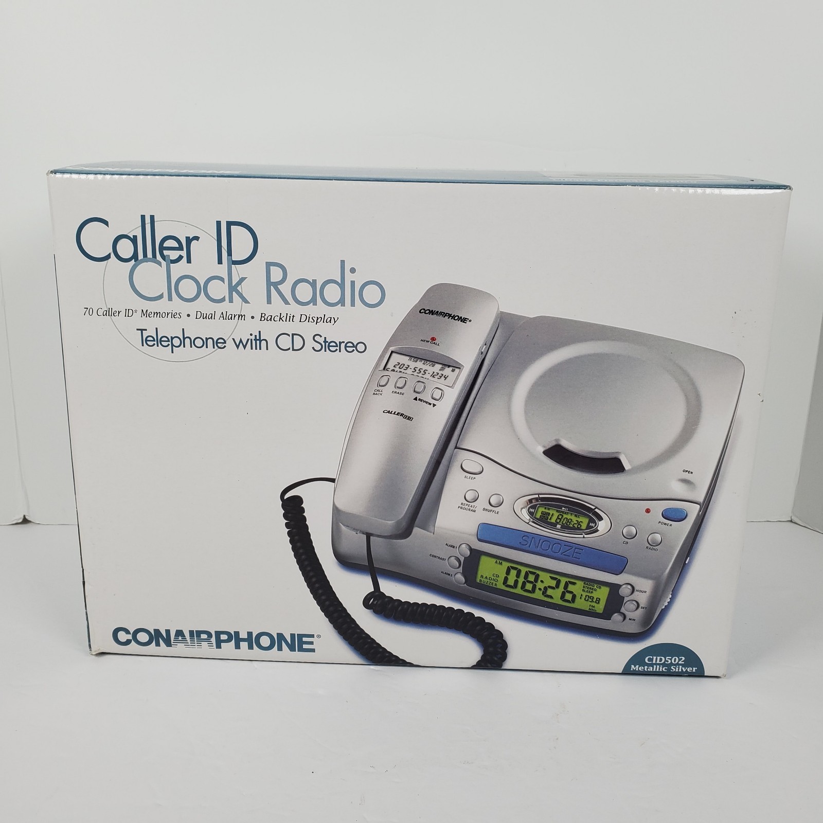 CONAIRPHONE CID502 Desk Telephone w/ CD Player Radio and Alarm